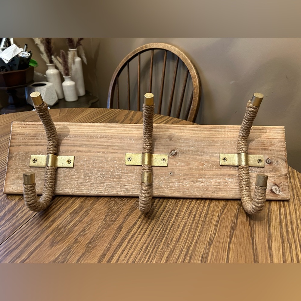 wall hooks - Decorative wall hooks - Wood / metal / Jute coat hook wall hanging